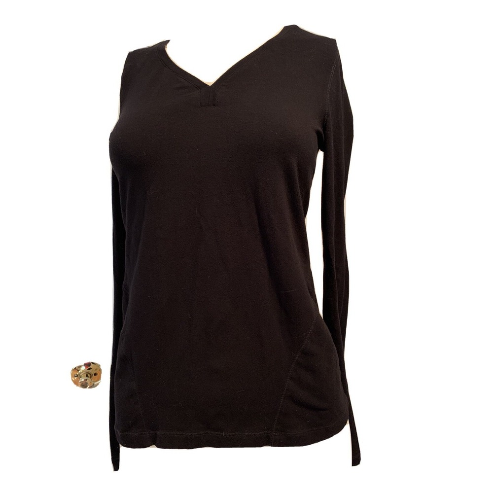 Tek gear Women Long Sleeve Athletic Top V-neck Tee Knit Top Small